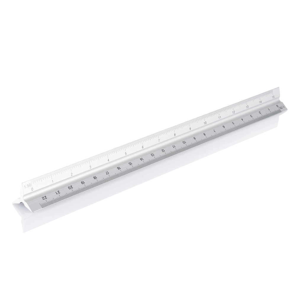 Riglă triunghiulară din aluminiu 30 cm personalizat cu logo
