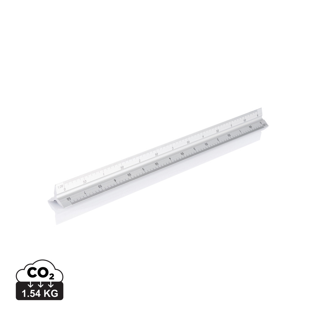 Riglă triunghiulară din aluminiu 30 cm personalizat cu logo
