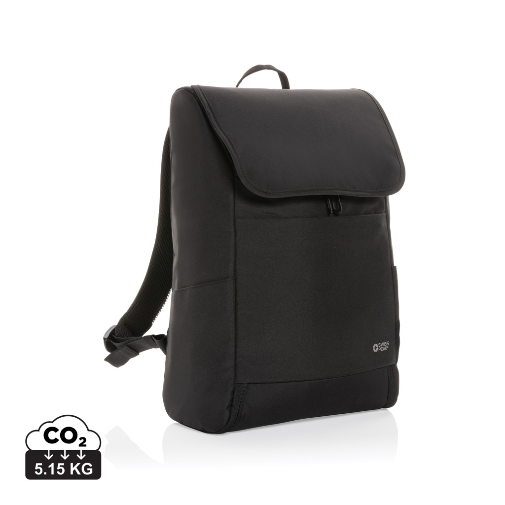 "Rucsac 15"" Swiss Peak Fern AWARE™ RPET, fermoar complet" personalizat cu logo