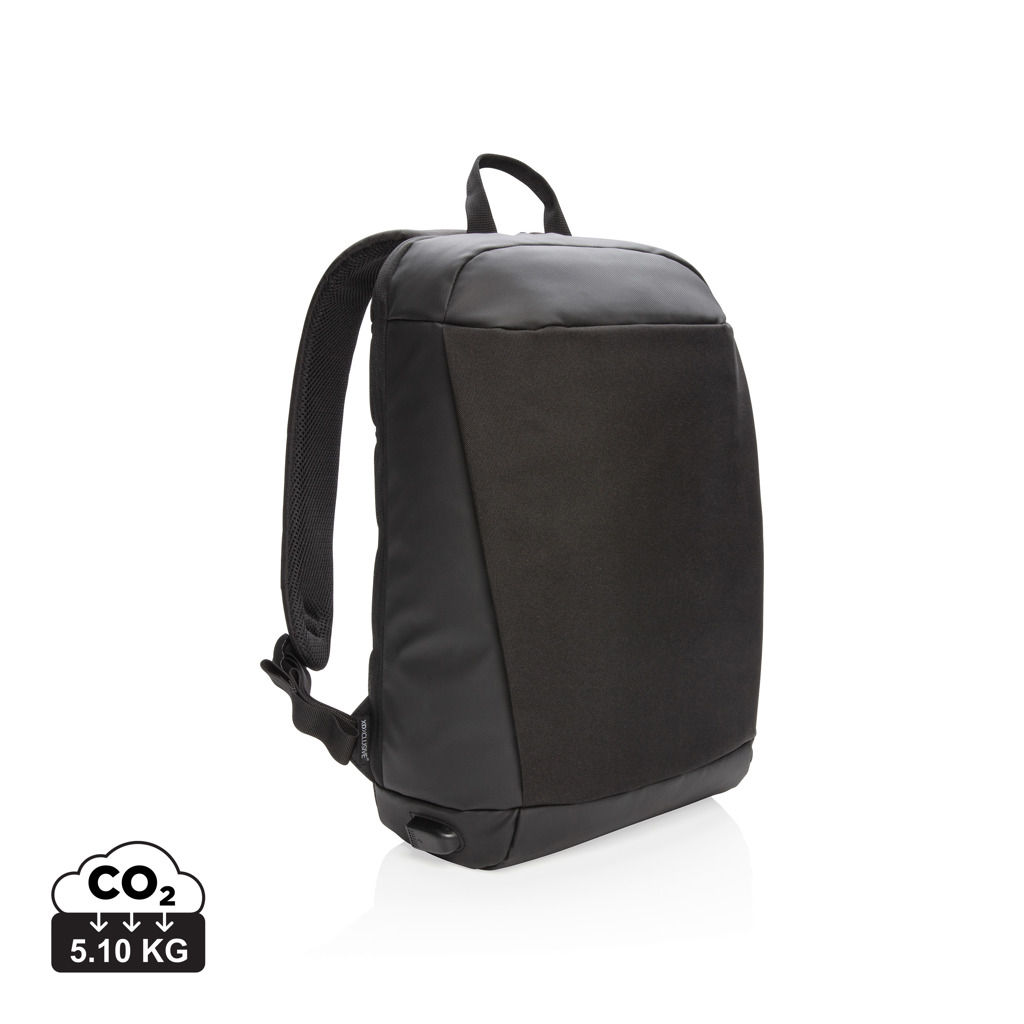 Rucsac antifurt pentru laptop Madrid USB, fara PVC personalizat cu logo