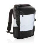 Rucsac de laptop 15.6" din PU cu banda reflectorizanta personalizat cu logo