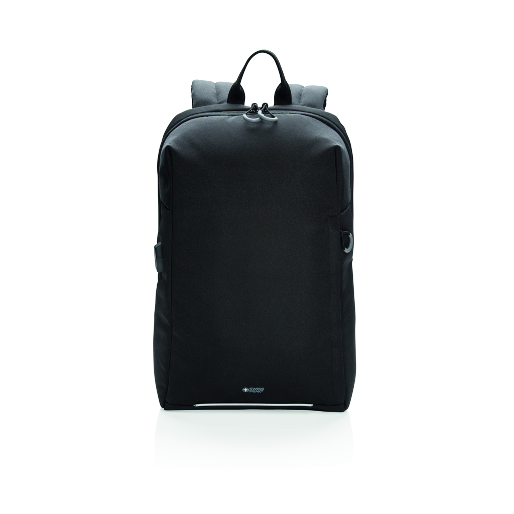 Rucsac laptop Swiss Peak AWARE™ cu buzunar RFID și port USB personalizat cu logo