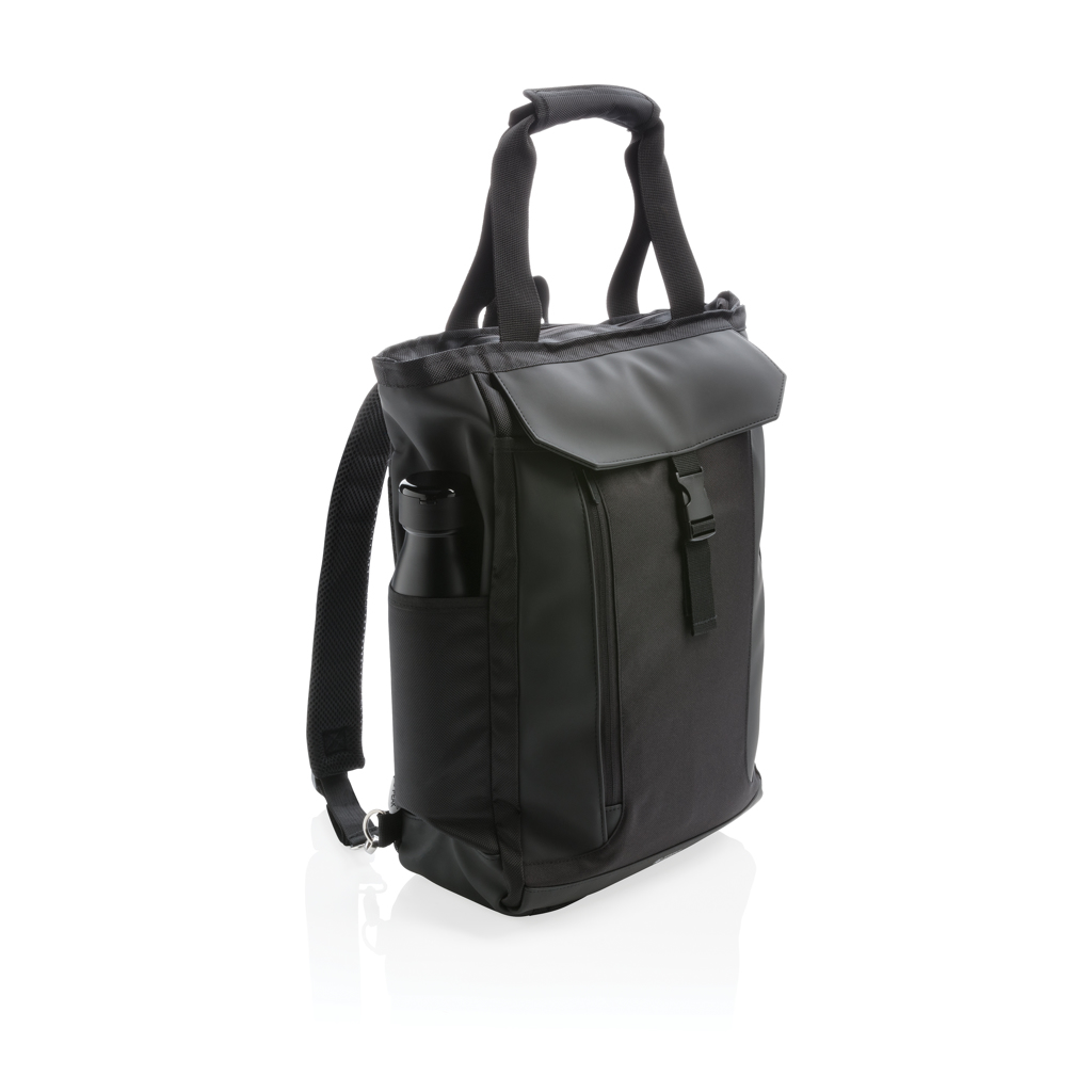 Rucsac-tote pentru laptop de 15” Swiss Peak RFID, fără PVC personalizat cu logo
