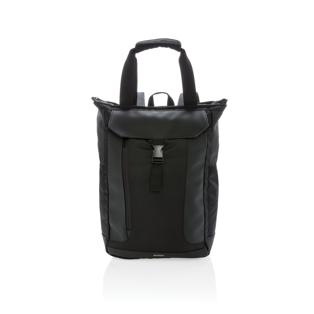 Rucsac-tote pentru laptop de 15” Swiss Peak RFID, fără PVC personalizat cu logo