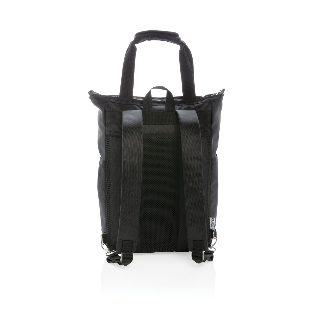 Rucsac-tote pentru laptop de 15” Swiss Peak RFID, fără PVC personalizat cu logo