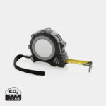 Ruletă din plastic reciclat 5M/19 mm cu mâner din cauciuc