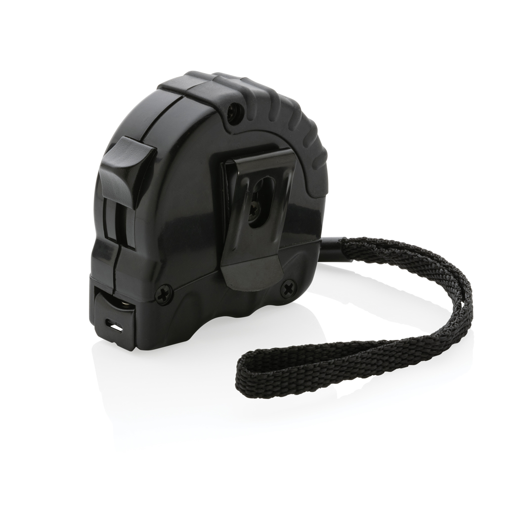 Ruletă din plastic reciclat RCS 3M/16 mm cu oprire automată personalizat cu logo