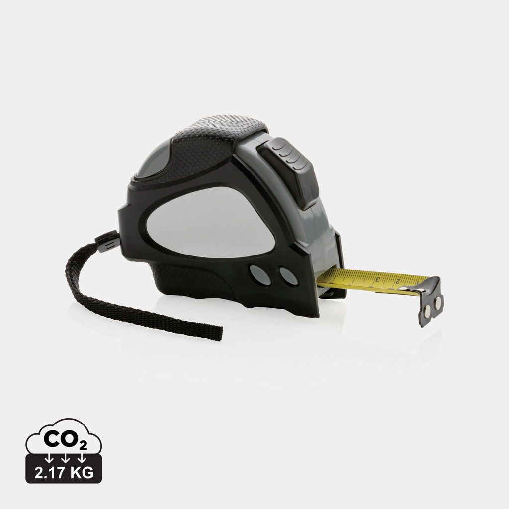 Ruletă din plastic reciclat RCS 8M/25mm cu oprire automată personalizat cu logo