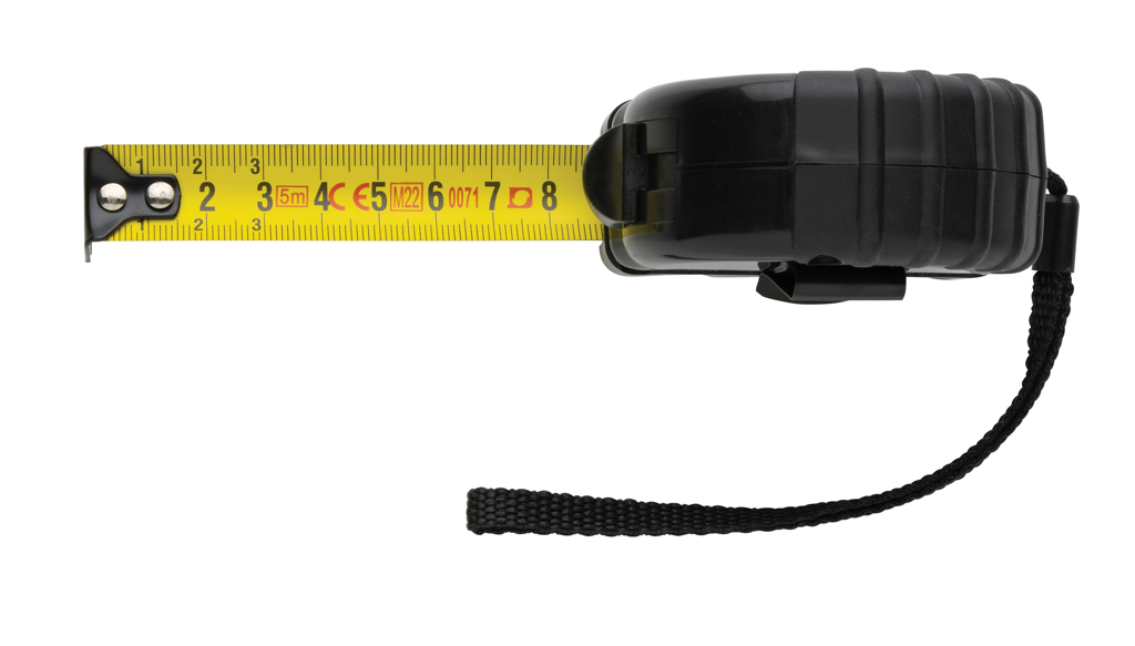 Ruletă din plastic recilat RCS 5M/19 mm personalizat cu logo