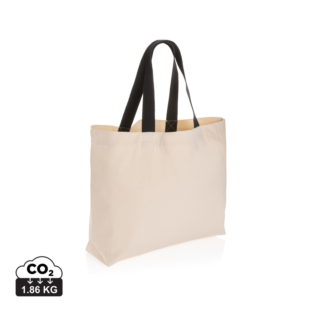 Sacoșă mare din pânză brută reciclată Impact Aware™ 240 gsm personalizat cu logo