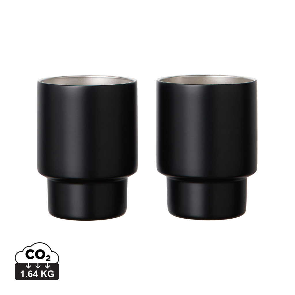 Set 2 căni VINGA Nagano din inox reciclat RCS personalizat cu logo