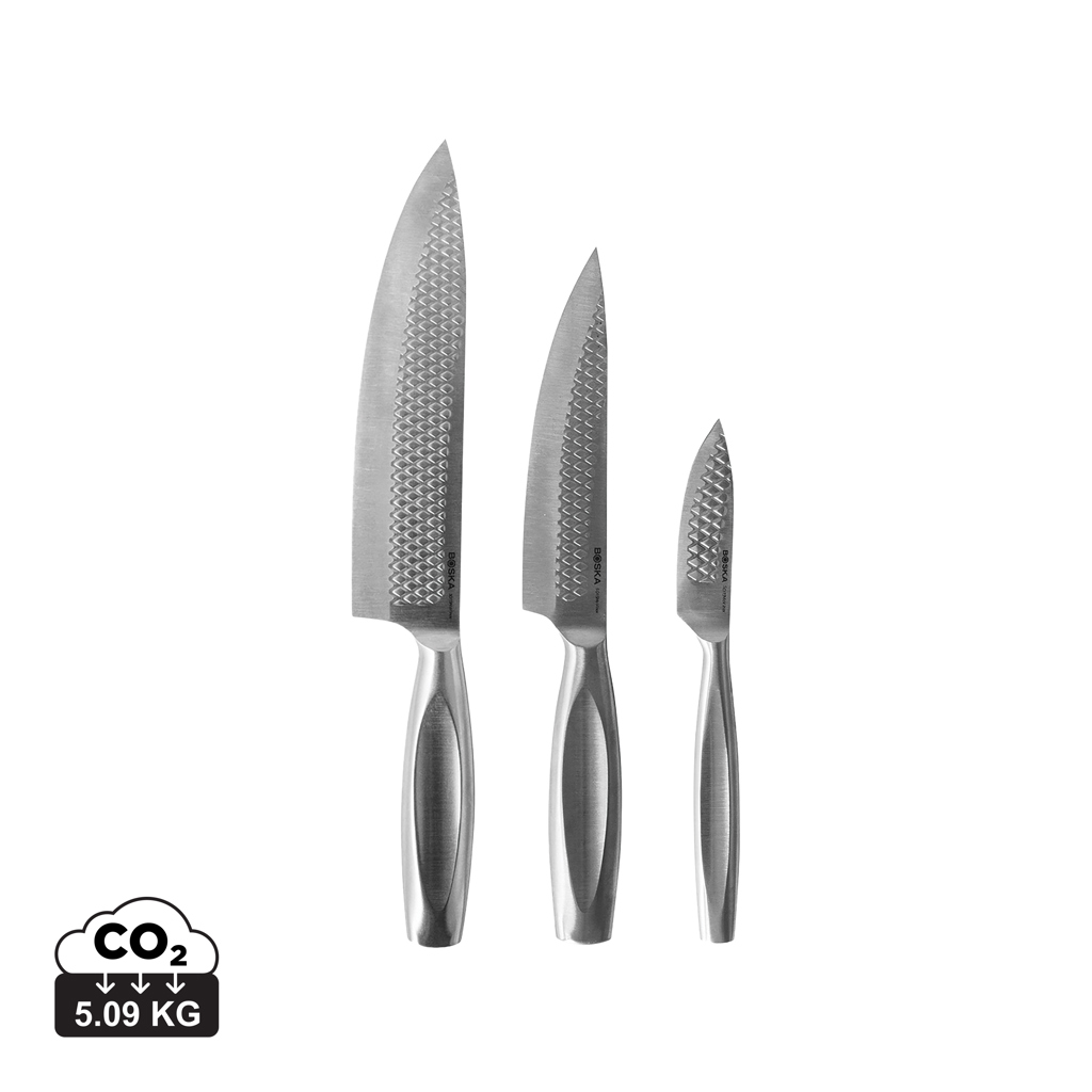 Set 3 cuțite de bucătărie BOSKA Monaco+ personalizat cu logo