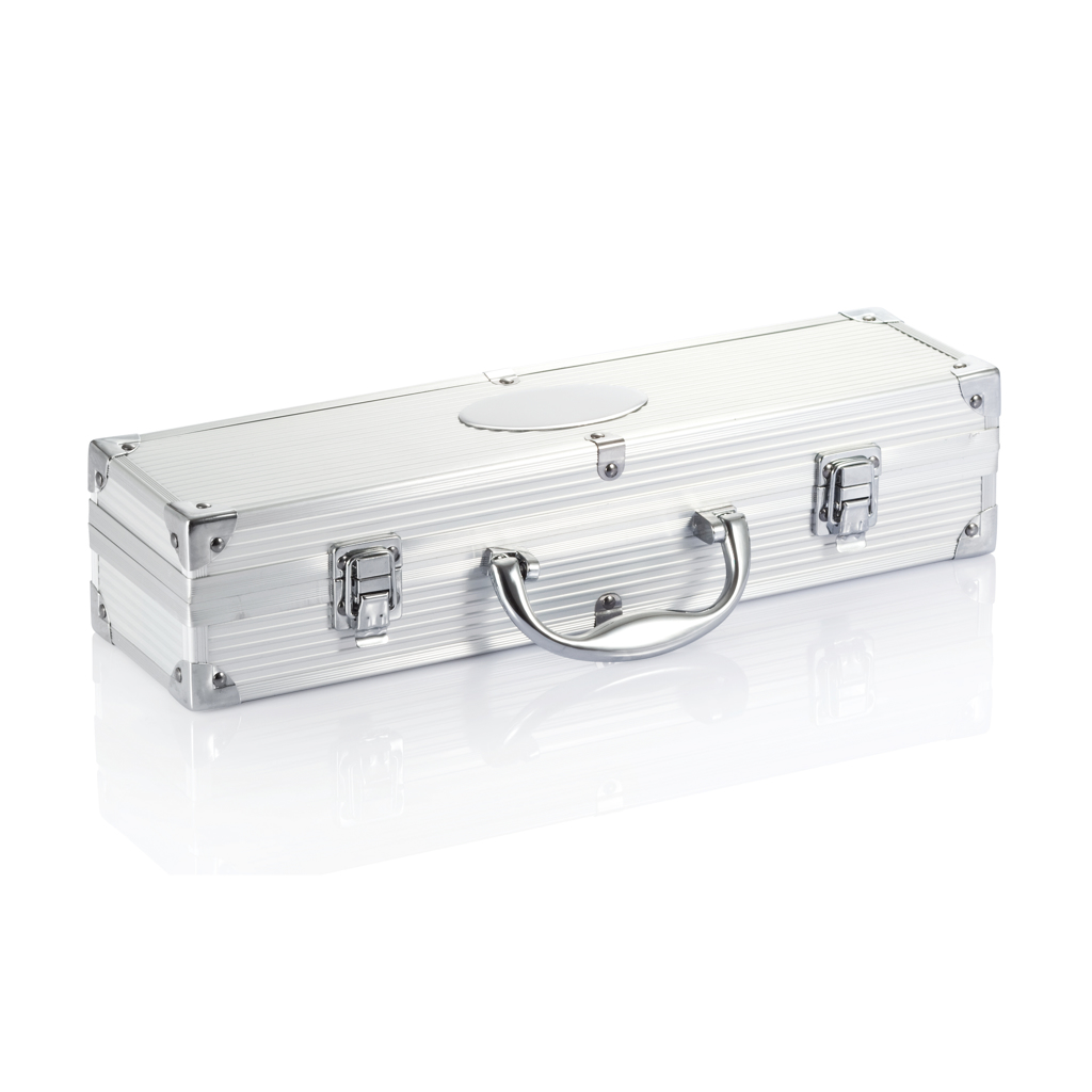 Set BBQ 3 piese în cutie din aluminiu personalizat cu logo