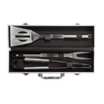 Set BBQ 3 piese în cutie din aluminiu personalizat cu logo