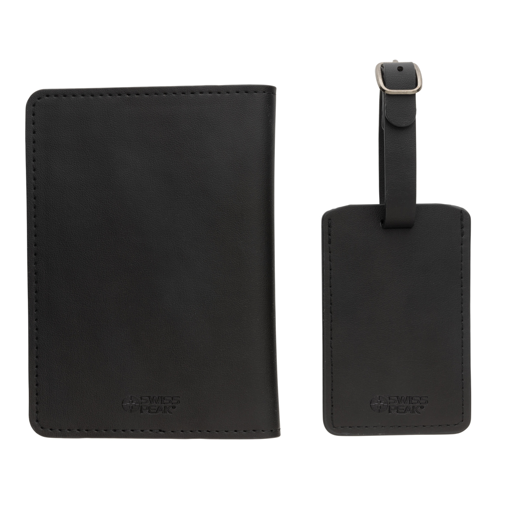 Set cadou călătorie Swiss Peak din PU reciclat GRS personalizat cu logo