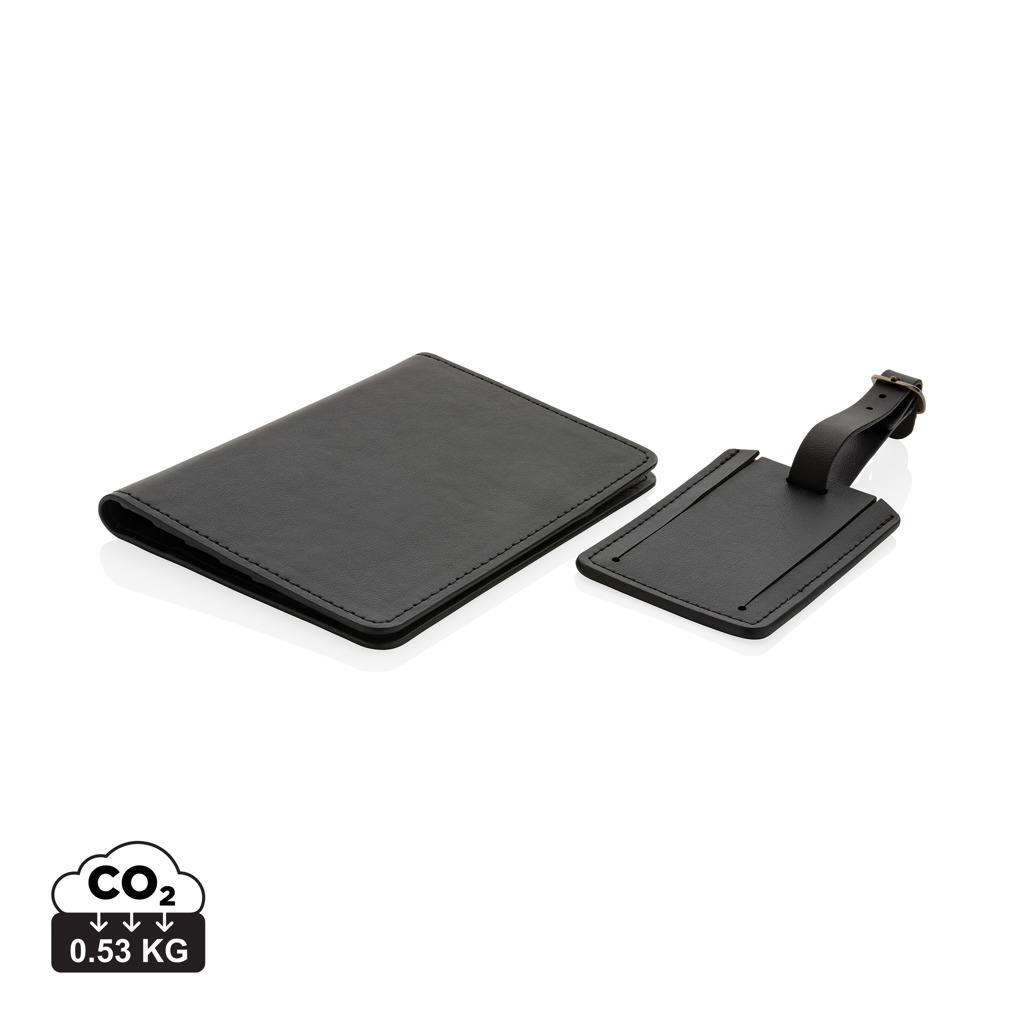 Set cadou călătorie Swiss Peak din PU reciclat GRS personalizat cu logo