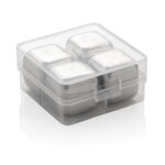 Set de 4 cuburi de răcire reutilizabile din inox personalizat cu logo