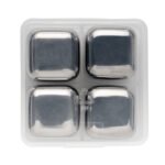 Set de 4 cuburi de răcire reutilizabile din inox personalizat cu logo