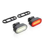 Set de lumini pentru bicicletă Lumino din plastic reciclat R personalizat cu logo