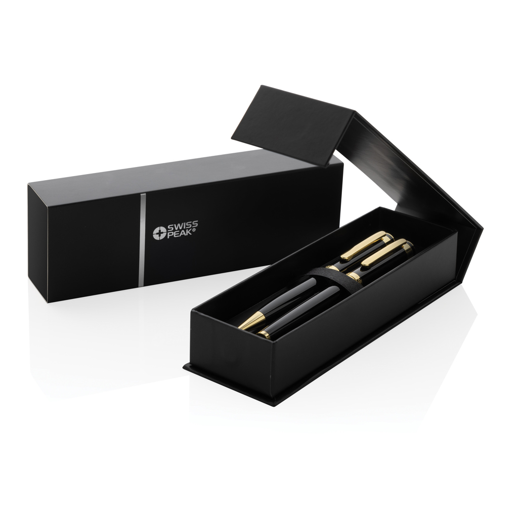 Set de pixuri Swiss Peak Luca deluxe, din material reciclat personalizat cu logo