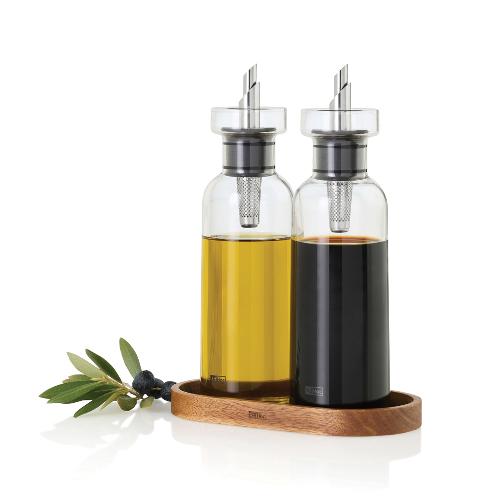 Set dispenser ulei și oțet AdHoc Menage AromaPour 300ml personalizat cu logo
