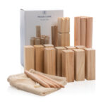 Set joc Kubb din lemn personalizat cu logo