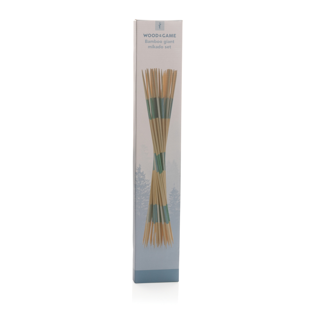 Set joc Mikado gigant din bambus personalizat cu logo