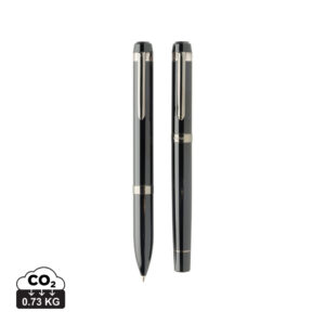 Swiss peak OSLO recycled stainless steel deluxe pen set