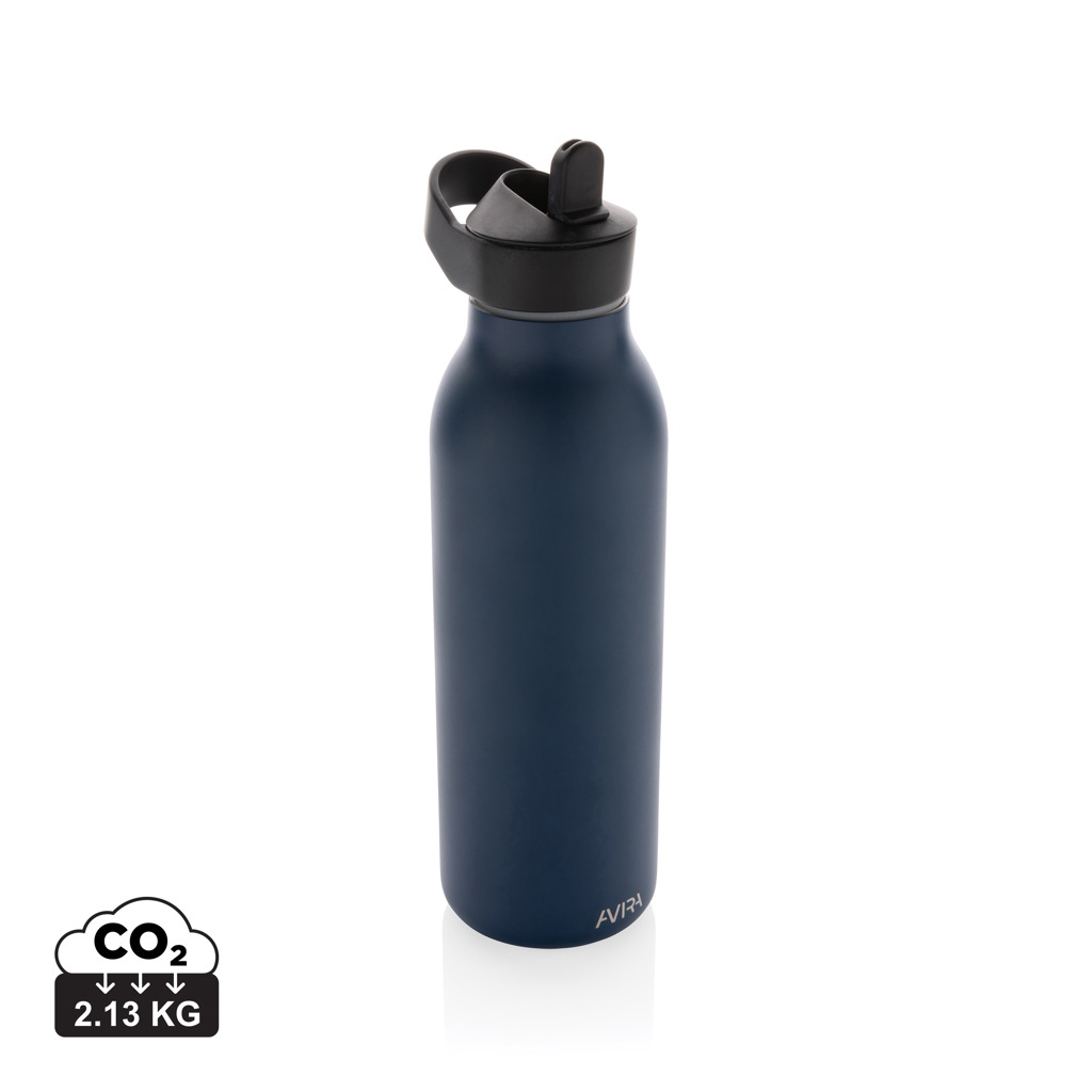 Sticlă apă Avira Ara 500ml cu capac ”fliptop”, oțel RCS personalizat cu logo