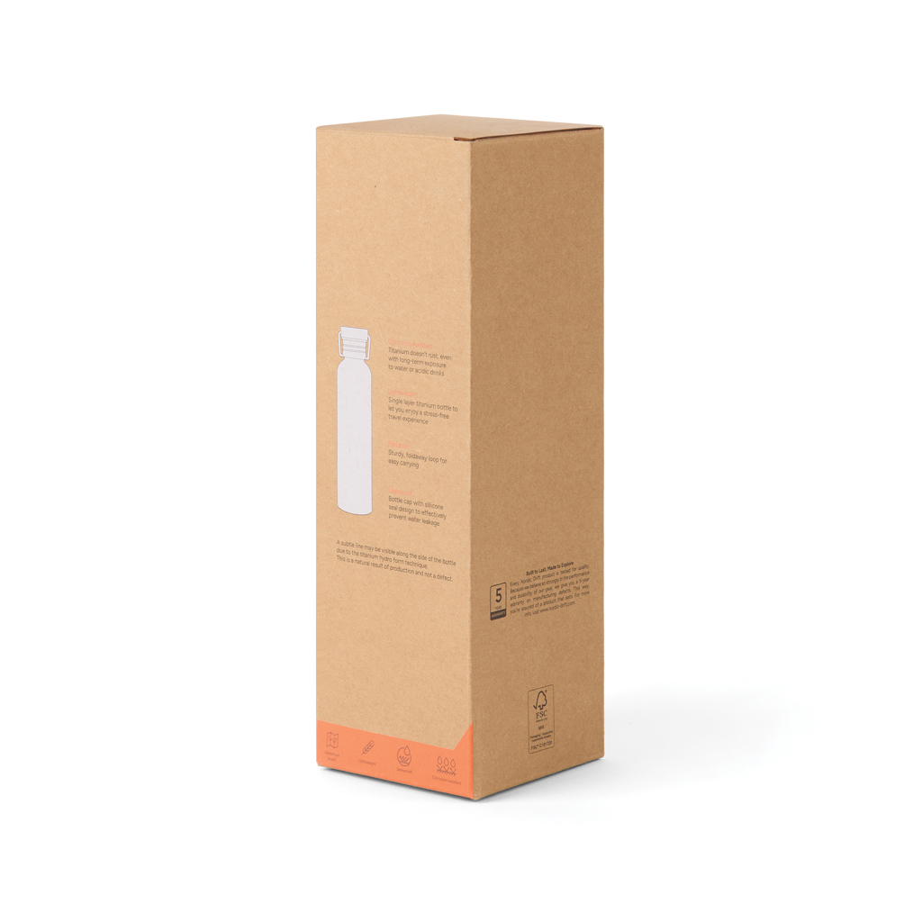 Sticlă de apă Nordic Drift Trail Titanium 600 ml personalizat cu logo
