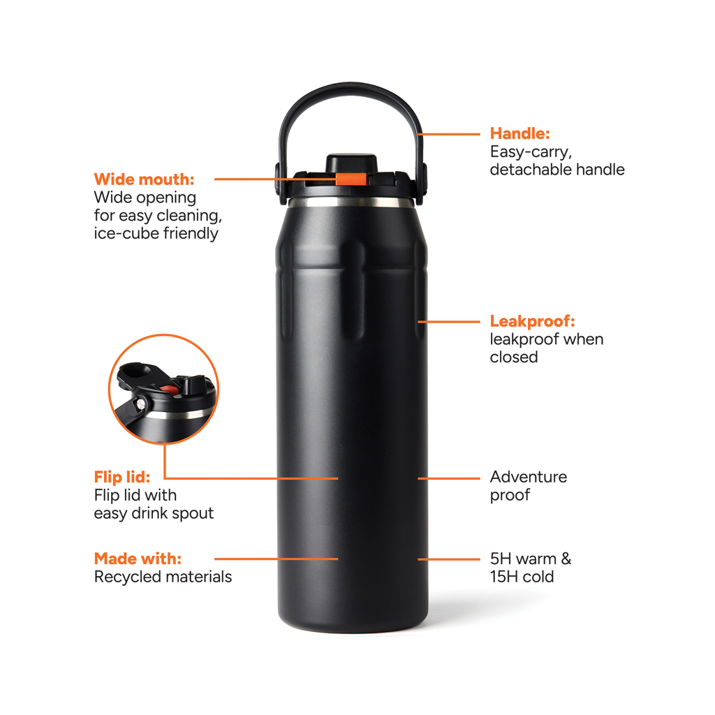 Sticlă sport izolată Nordic Drift Trail 940 ml personalizat cu logo