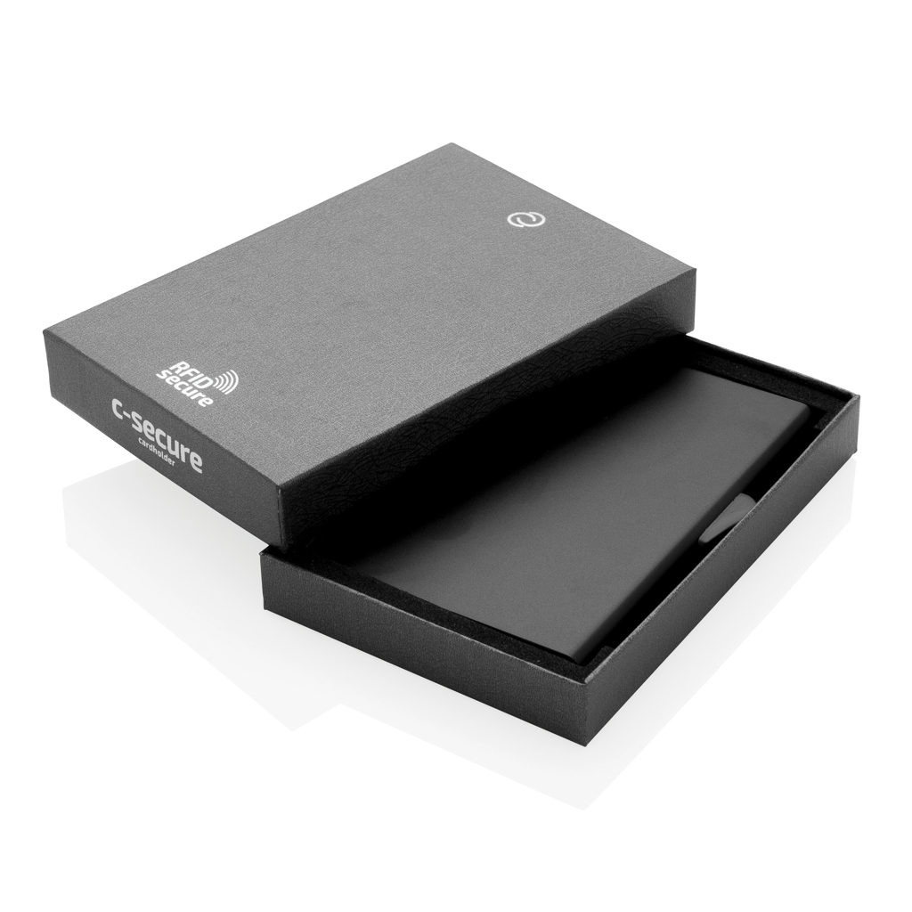 Suport carduri RFID C-Secure din aluminiu personalizat cu logo