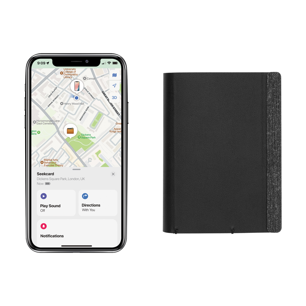 Suport carduri Seekcard cu localizare globală rpoliester RCS personalizat cu logo
