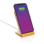 Suport de încărcare wireless 5W din bambus personalizat cu logo
