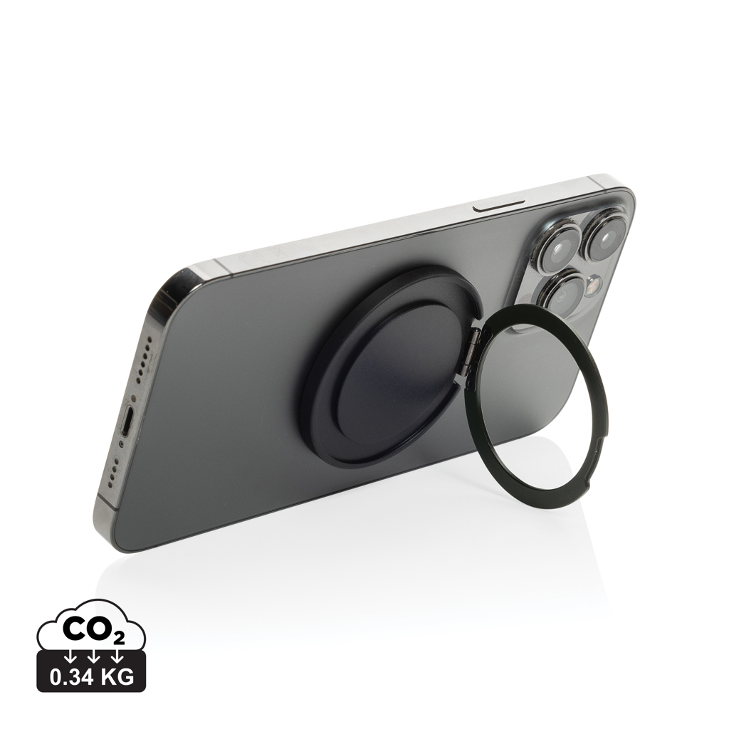 Suport telefon magnetic Terra din plastic reciclat RCS personalizat cu logo