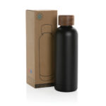 Termos ermetic Wood din inox reciclat certificat RCS personalizat cu logo