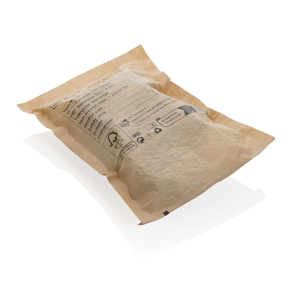 Trusă mică de prim ajutor în husă din PU nubuc reciclat RCS personalizat cu logo