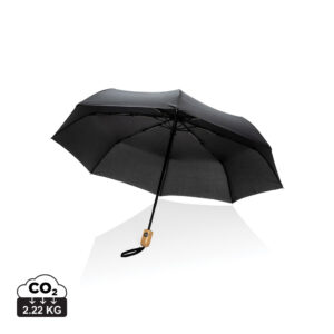 21″ Impact AWARE™ RPET 190T bamboo auto open/close umbrella