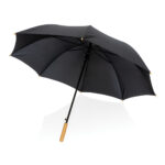 Umbrelă automată 27" Impact AWARE™ RPET 190T mâner bambus personalizat cu logo