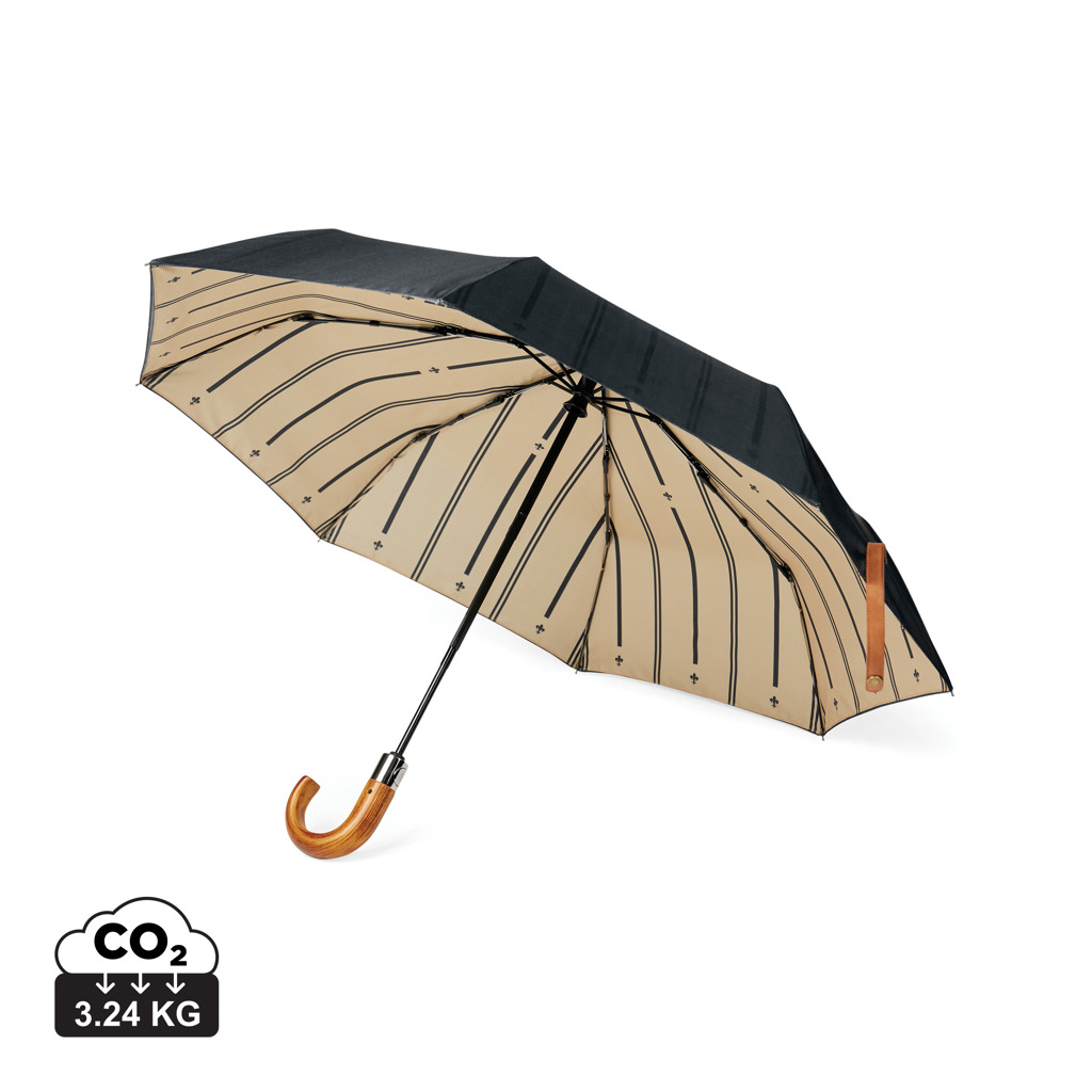 "Umbrelă pliabilă VINGA Bosler 21"" AWARE™ PET reciclat" personalizat cu logo