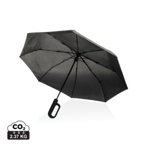 Yara 21″ AWARE™ RPET solid colour umbrella with carabiner